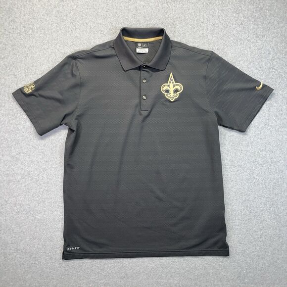 Nike Dri-Fit NFL New Orleans Saints Polo Shirt Men’s Medium Gray Golf Activewear - Picture 1 of 14